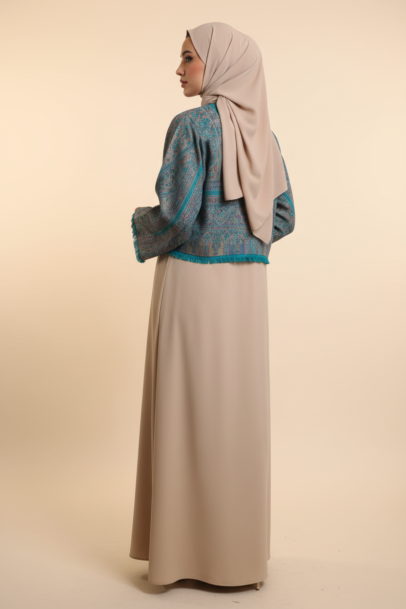 Abaya Back Angle with Hijab