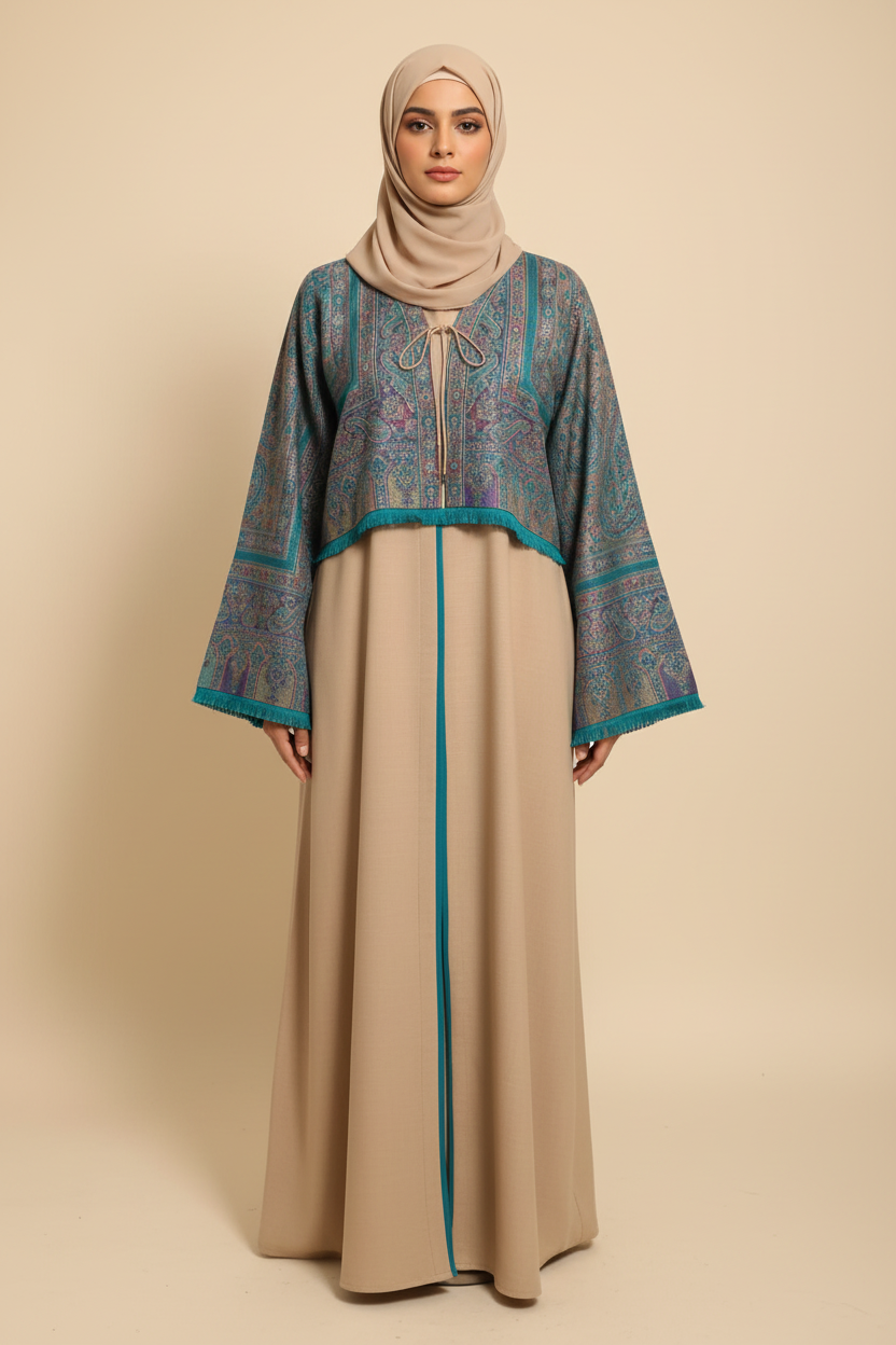 Abaya Front View with Hijab