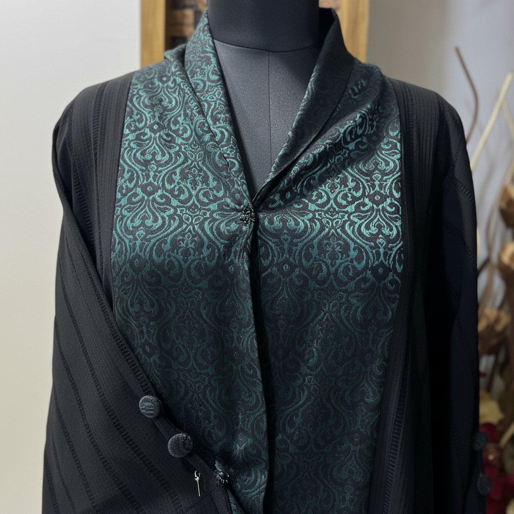 Abaya Shawl Collar Closeup