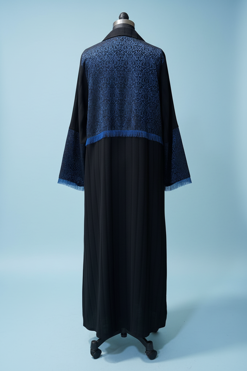 Back view with brocade panel no collar