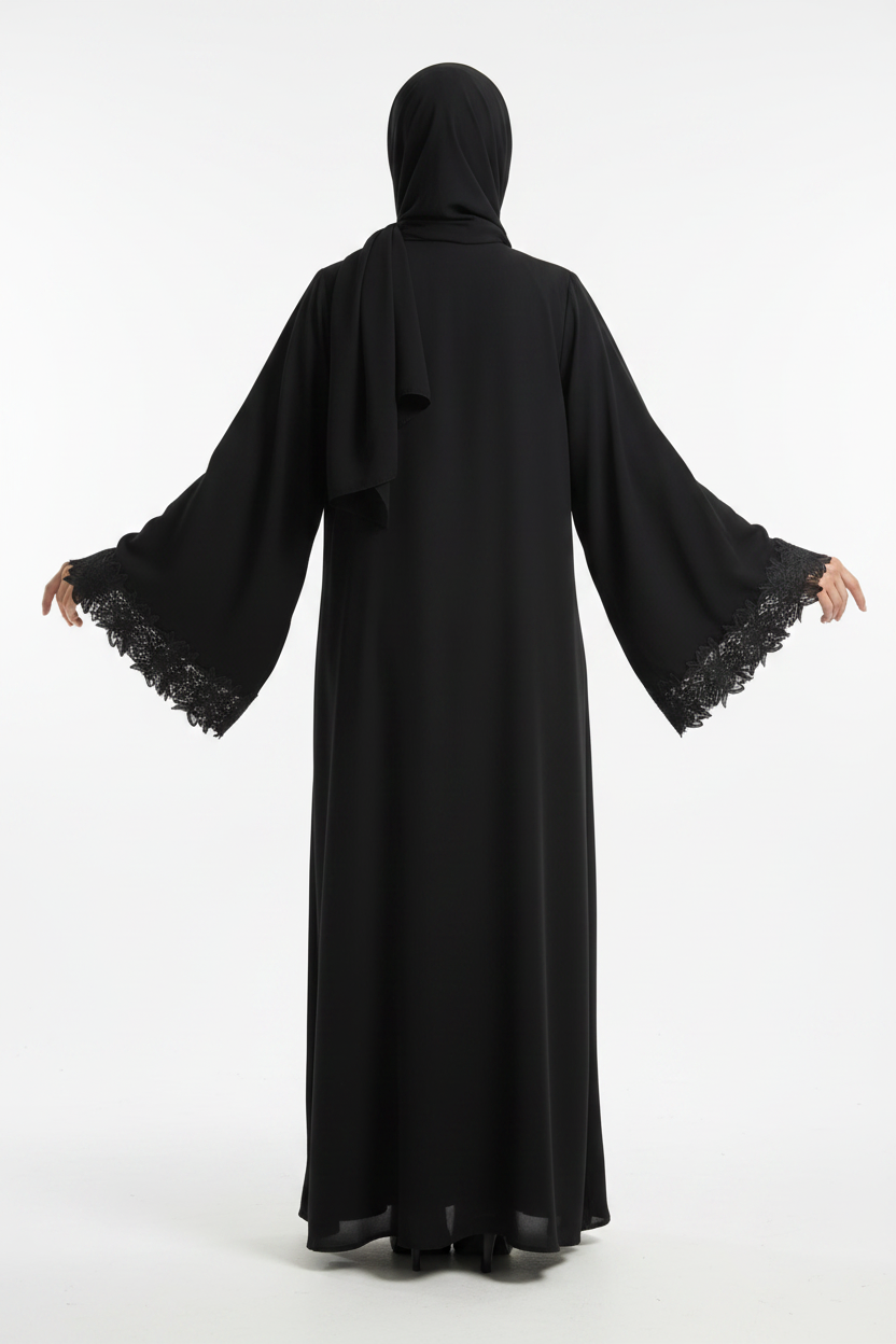 Black Abaya Back View
