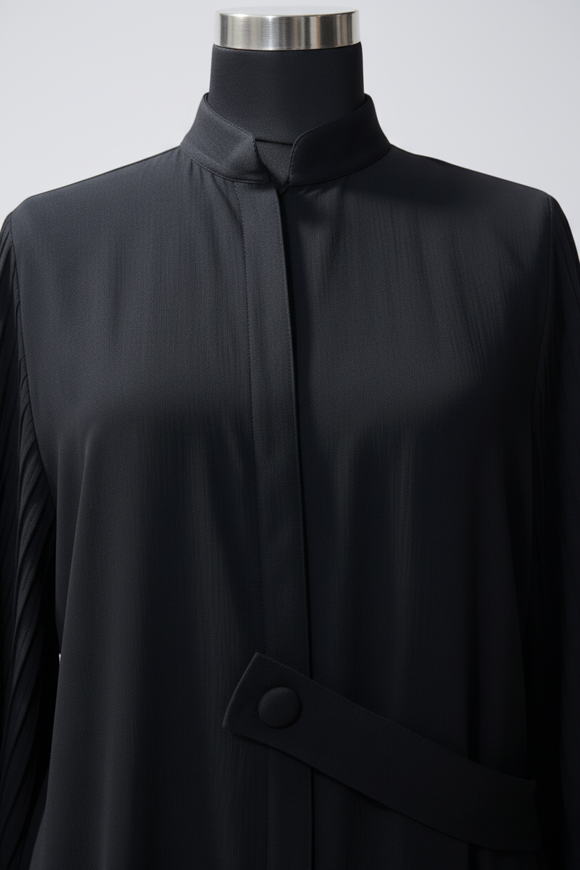 Black Abaya Detail Closeup
