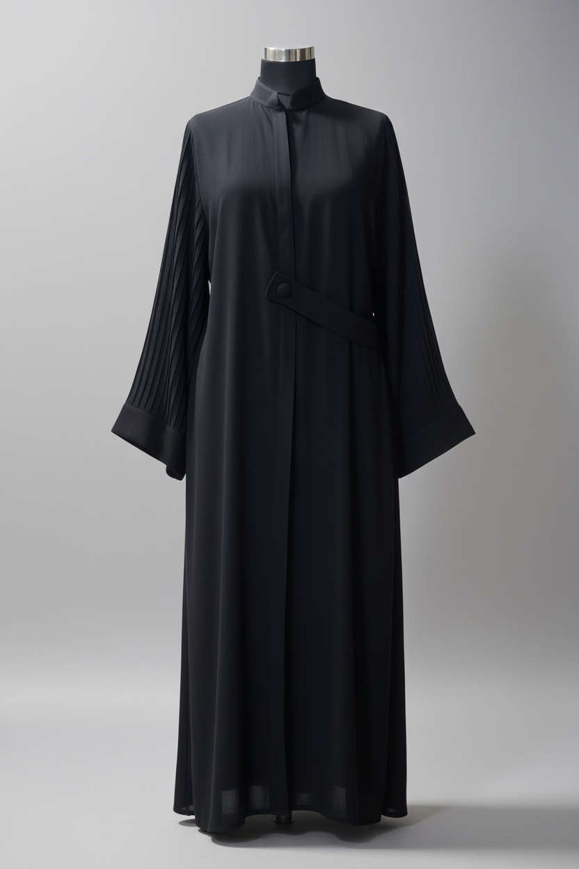 Black Abaya Full Front View