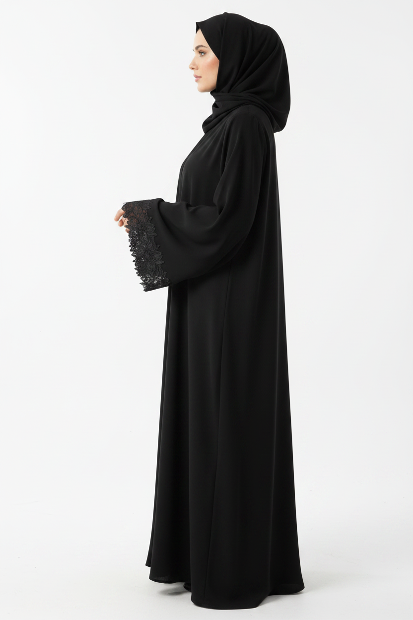 Black Abaya Side Profile