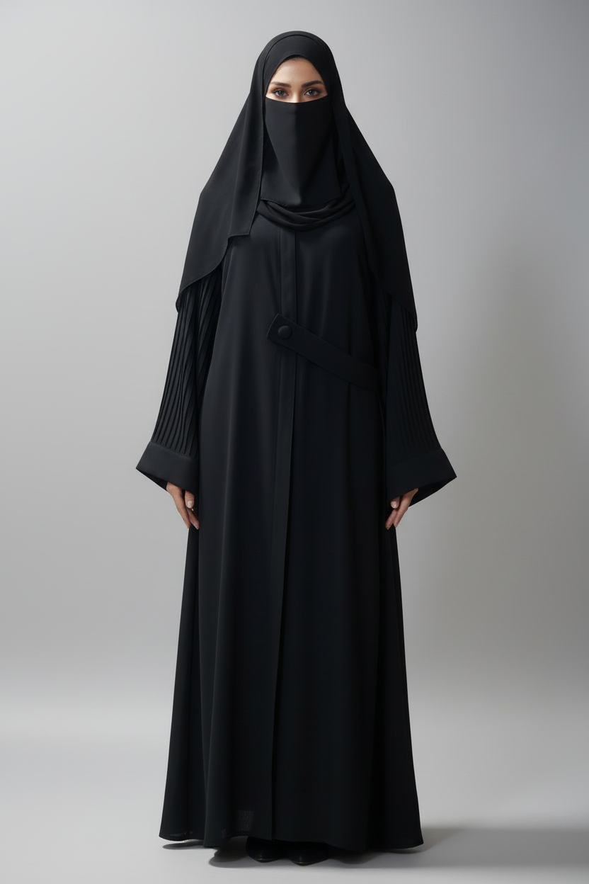 Black Abaya with Hijab and Niqab